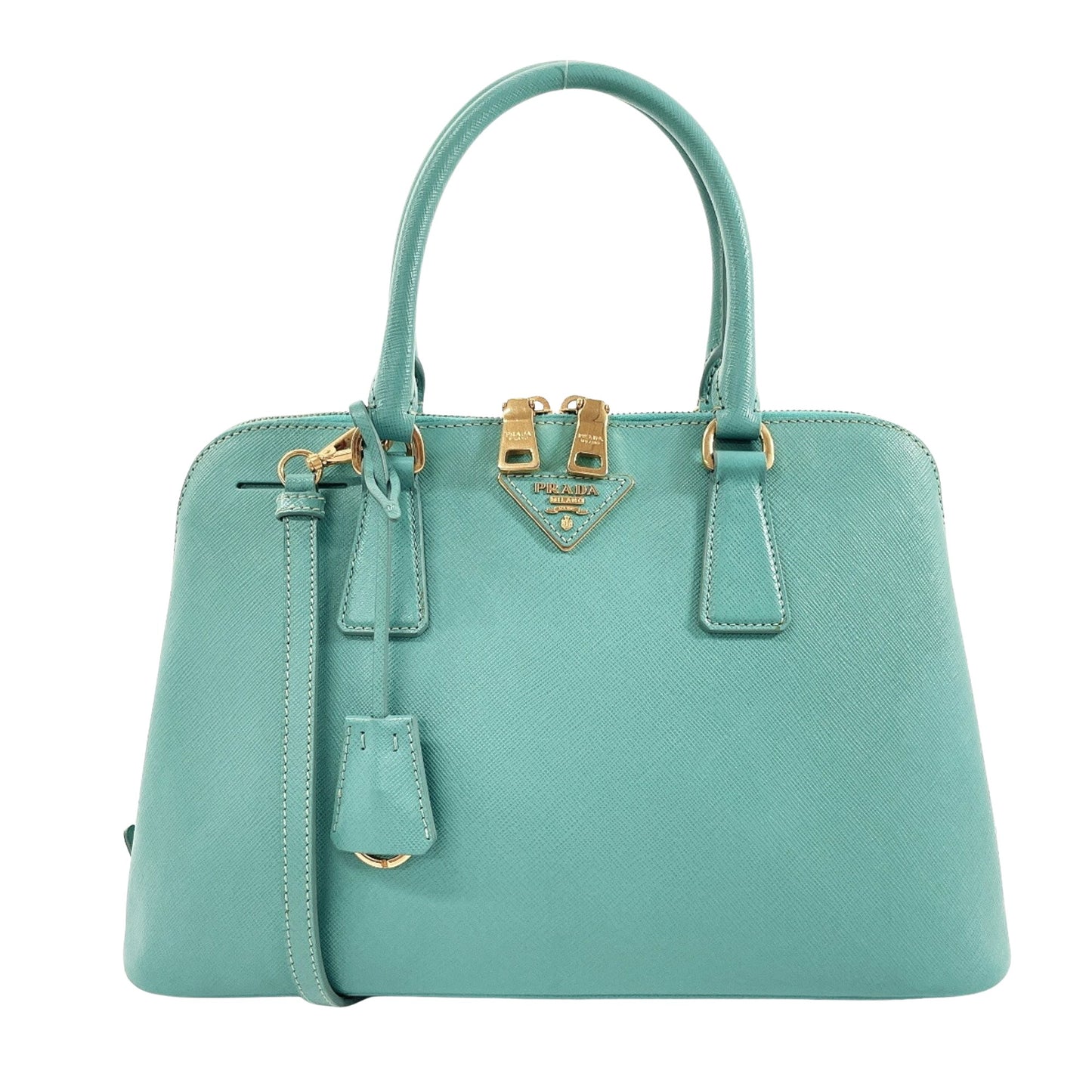 Prada Galleria, Blue, Leather, handbag