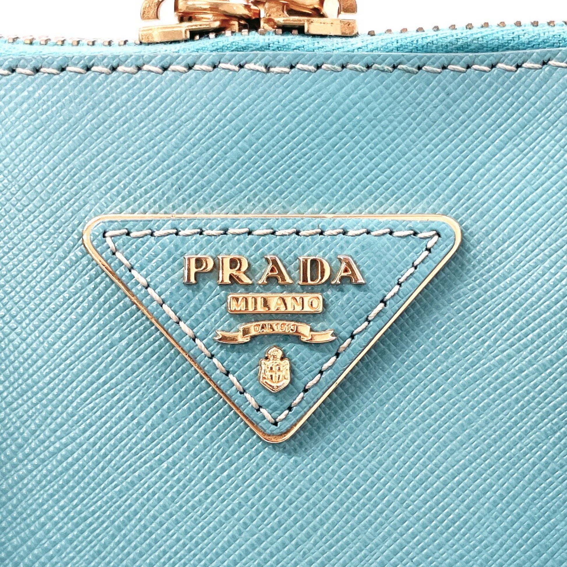 Prada Galleria, Blue, Leather, handbag