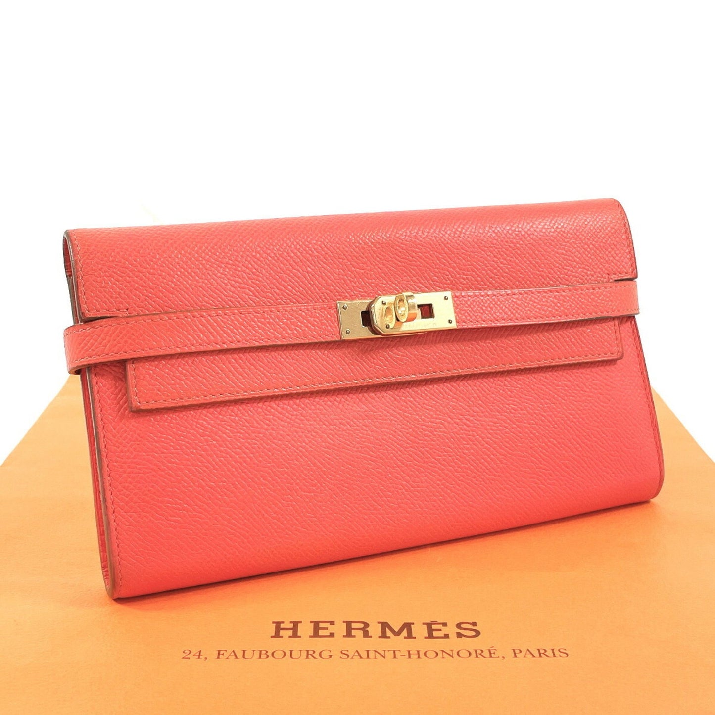 Hermès Kelly, Pink, Leather, wallet