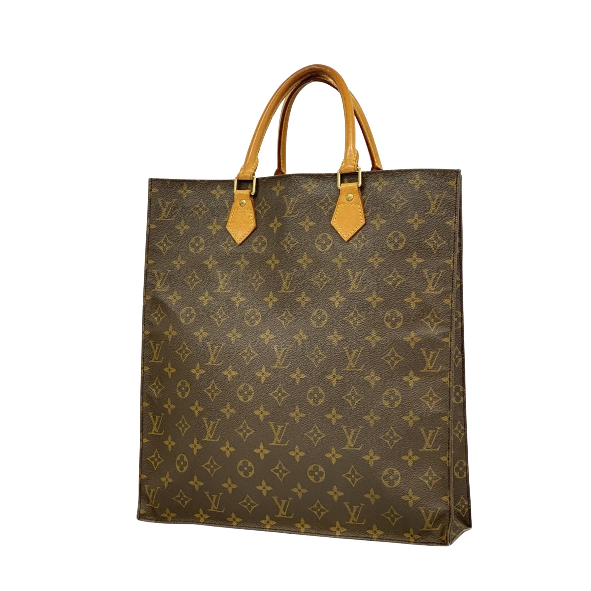 Louis Vuitton Sac Plat, Brown, Canvas, tote