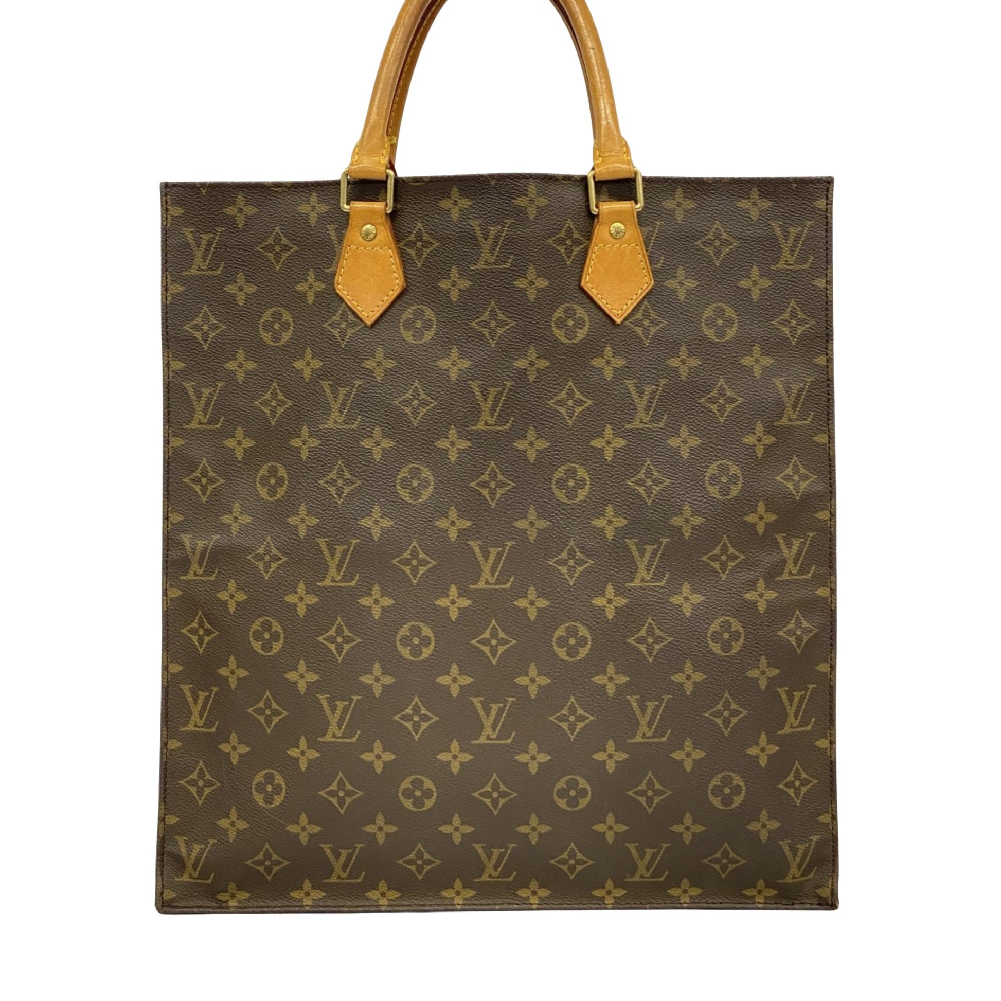 Louis Vuitton Sac Plat, Brown, Canvas, tote