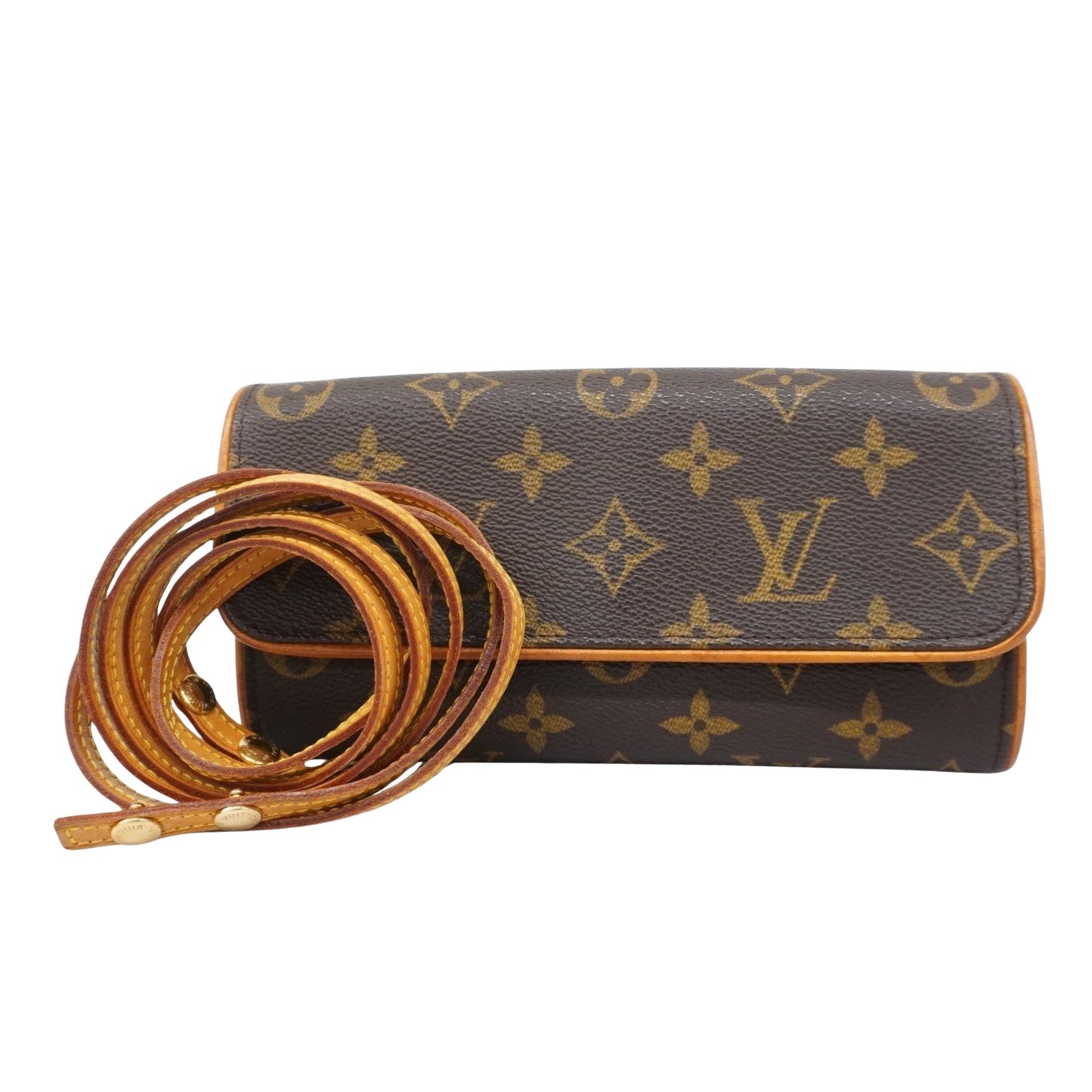 Louis Vuitton Pochette Twin, Brown, Canvas, clutch