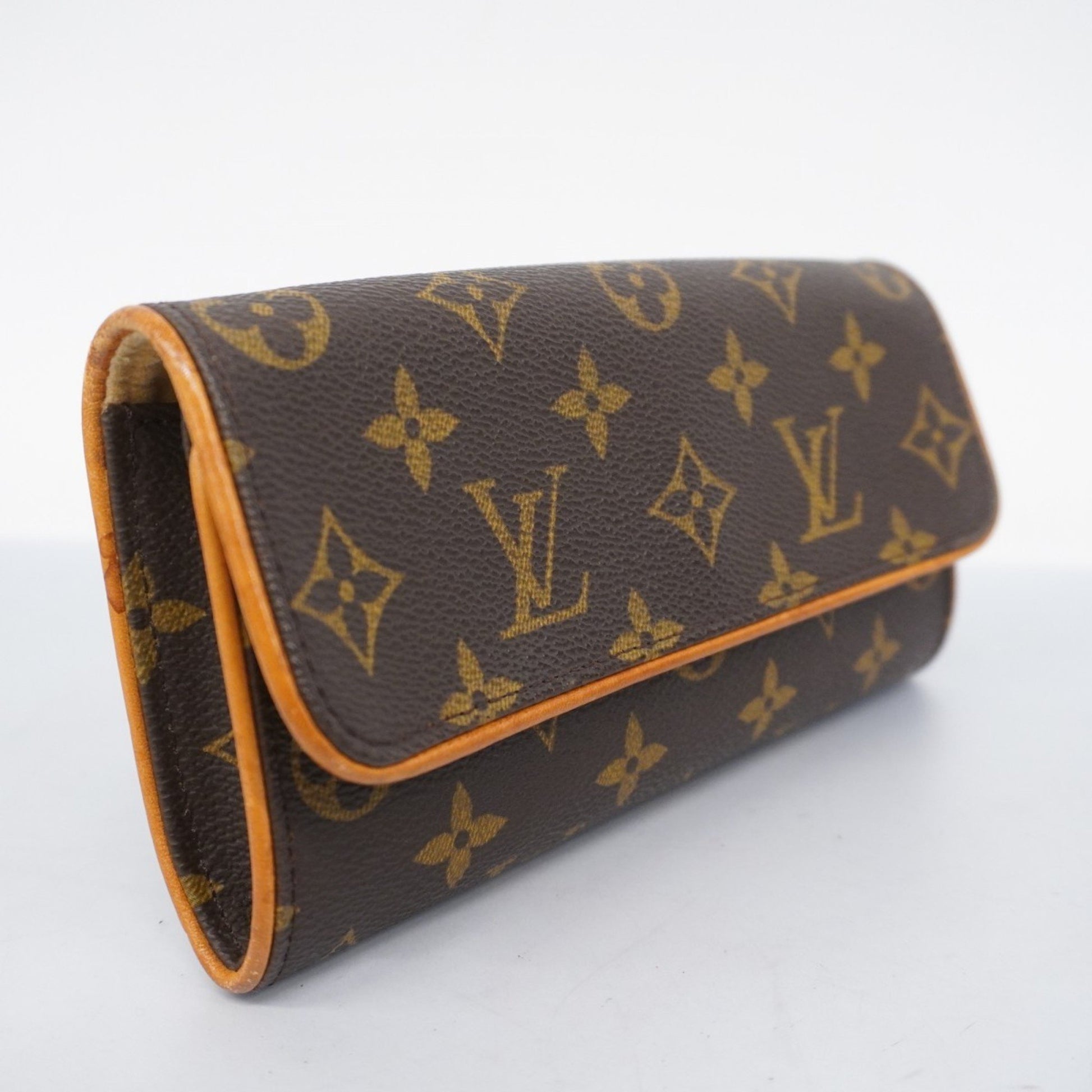 Louis Vuitton Pochette Twin, Brown, Canvas, clutch