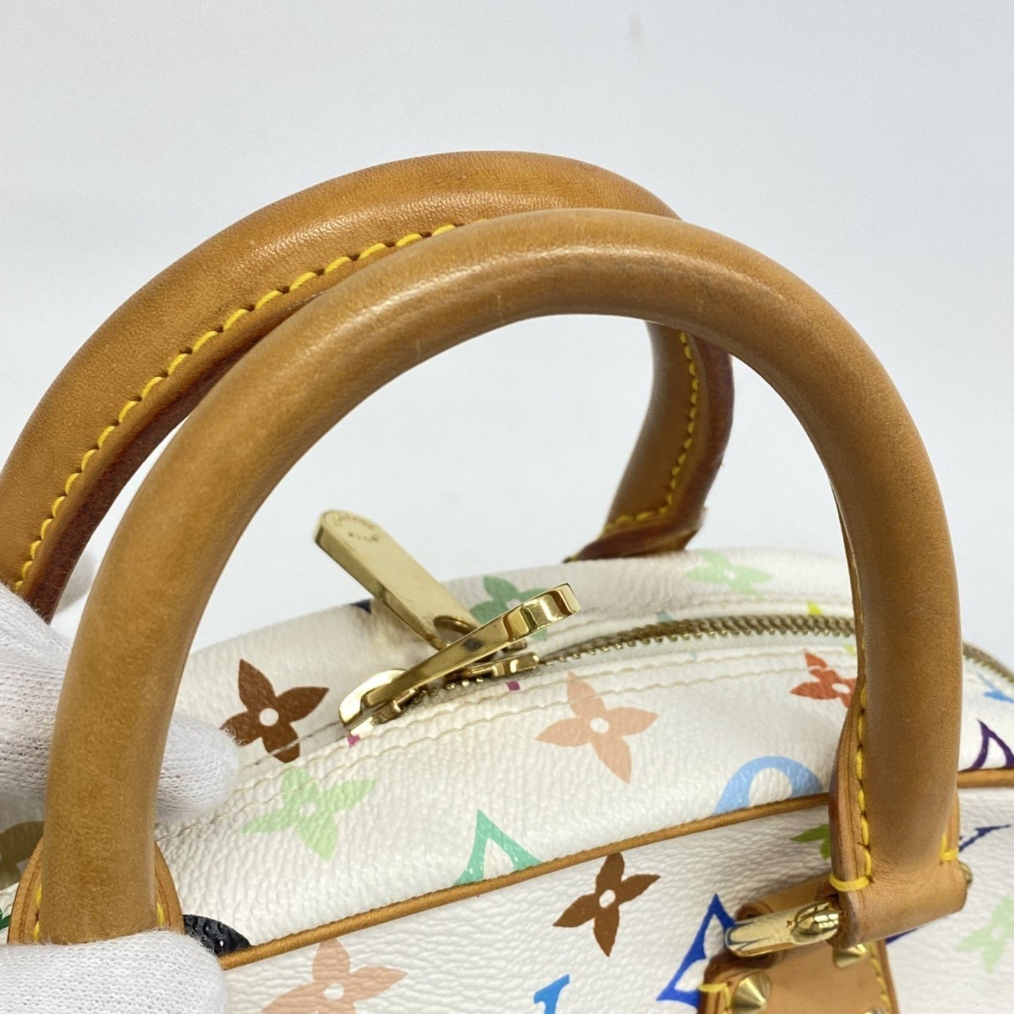 Louis Vuitton Trouville, White, Canvas, handbag