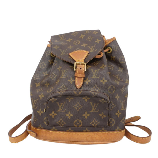 Louis Vuitton Montsouris MM, Brown, Canvas, backpack