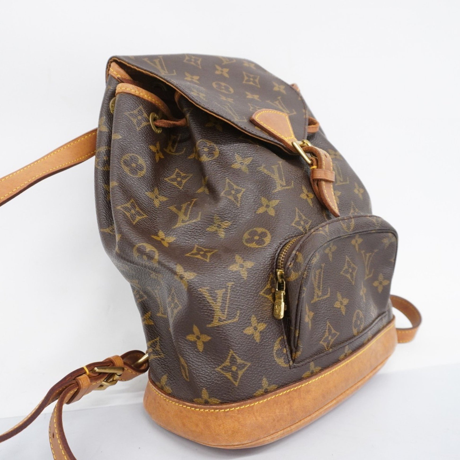 Louis Vuitton Montsouris MM, Brown, Canvas, backpack