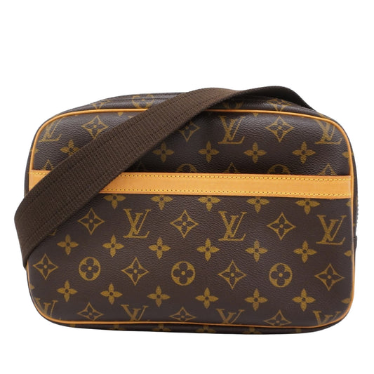 Louis Vuitton Reporter pm, Brown, Canvas, shoulder