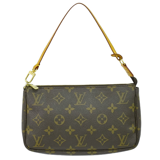 Louis Vuitton Pochette Accessoire, Brown, Canvas, clutch