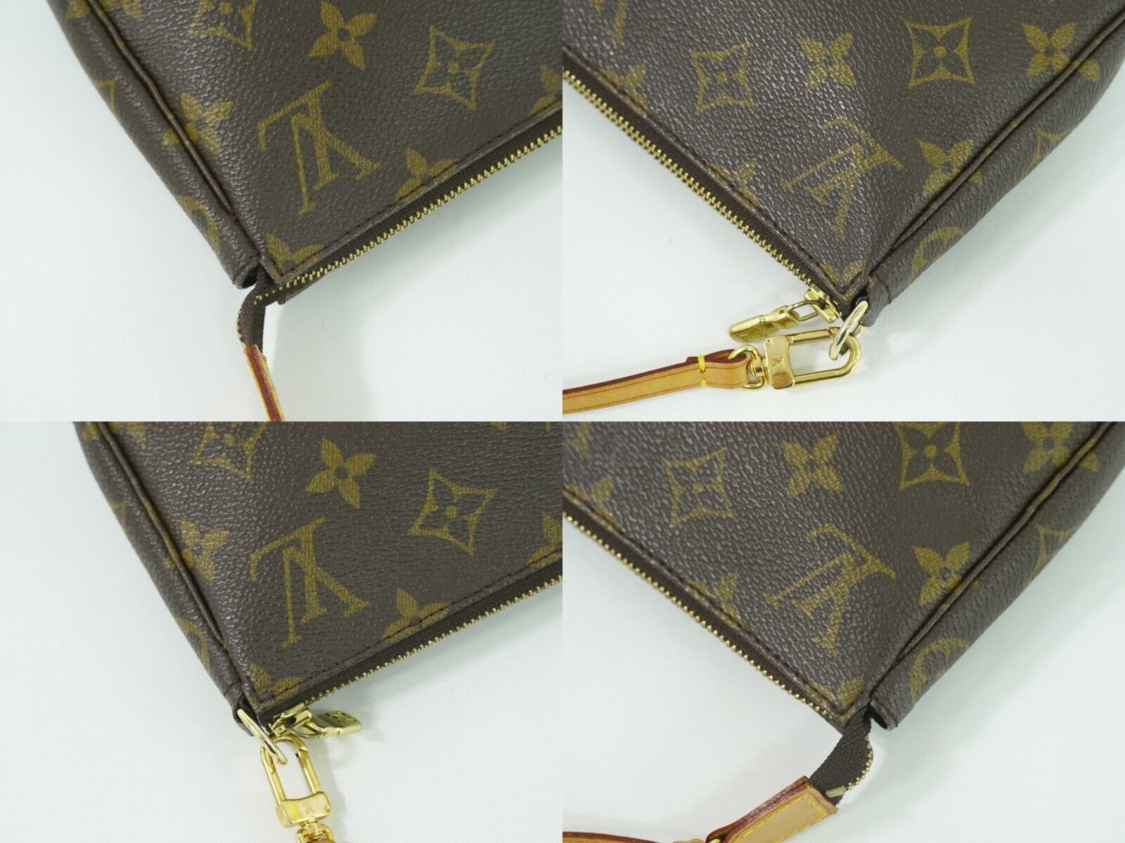 Louis Vuitton Pochette Accessoire, Brown, Canvas, clutch