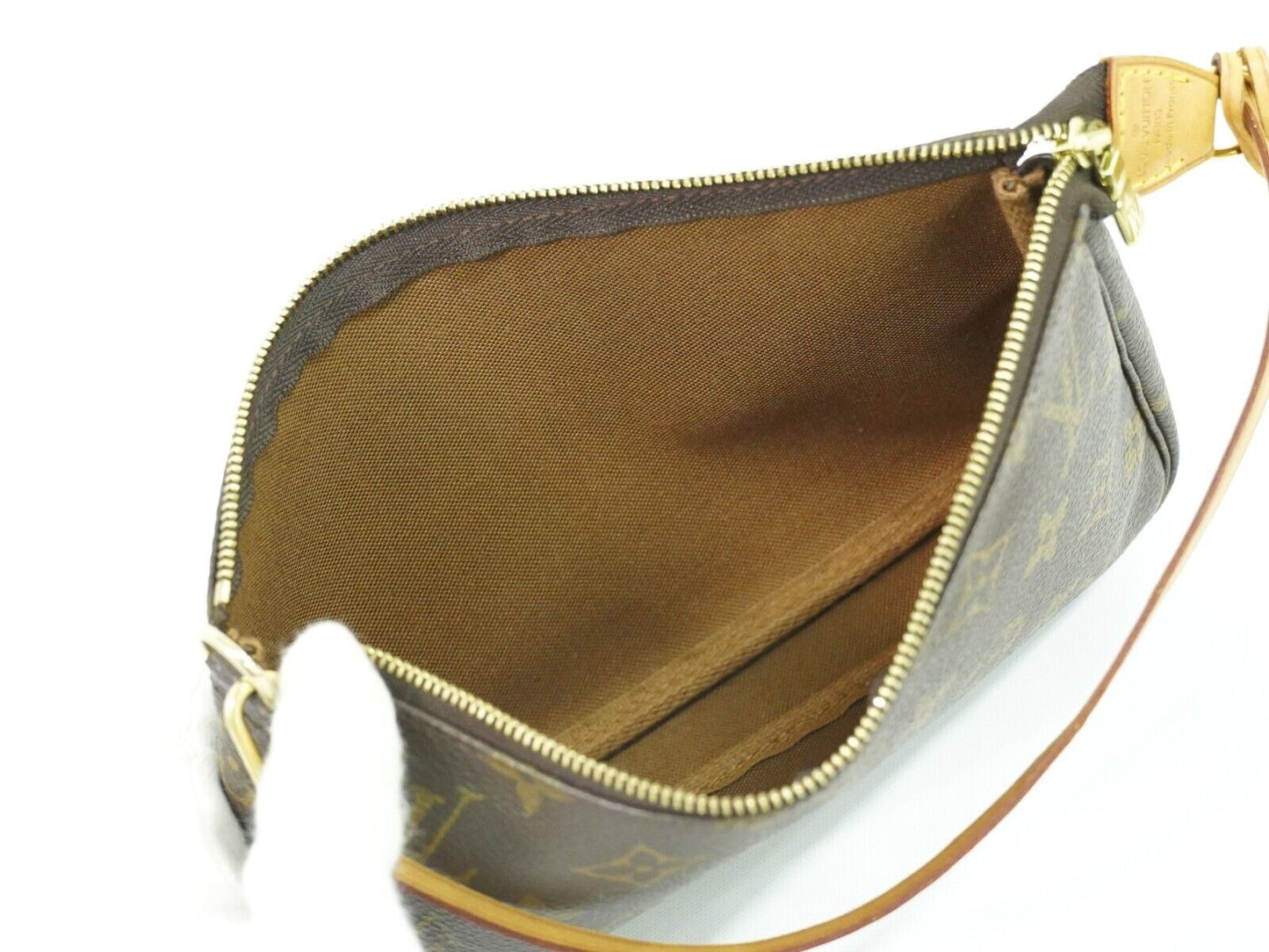 Louis Vuitton Pochette Accessoire, Brown, Canvas, clutch