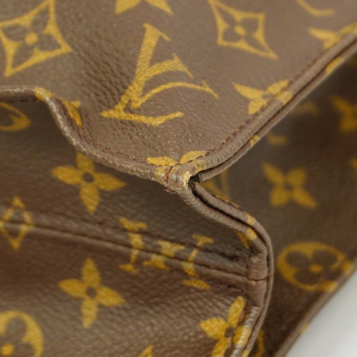 Louis Vuitton Sac Plat, Brown, Canvas, tote