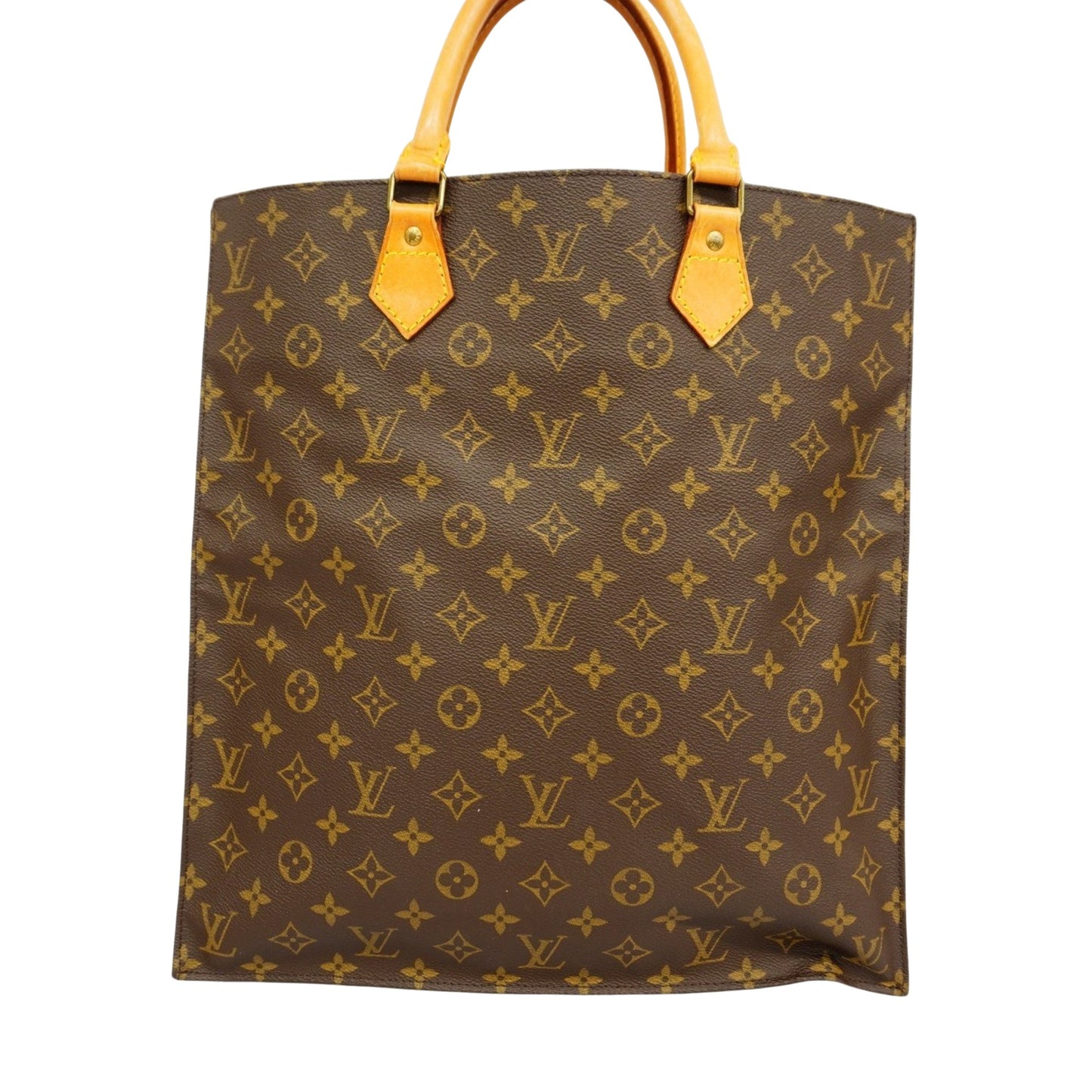 Louis Vuitton Sac Plat, Brown, Canvas, tote