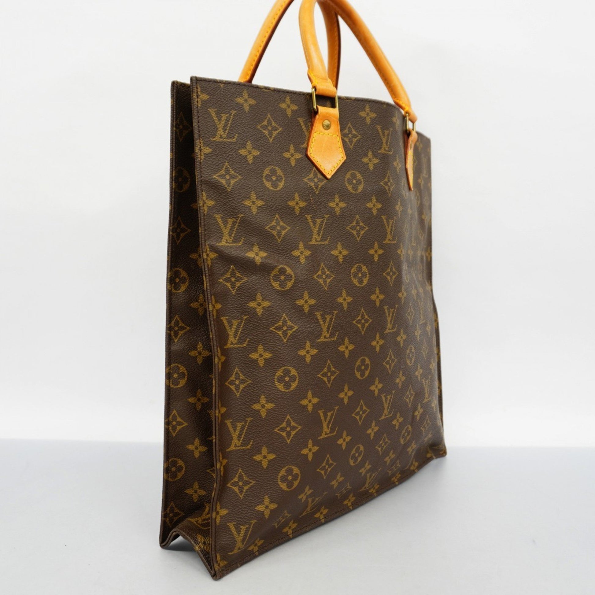 Louis Vuitton Sac Plat, Brown, Canvas, tote