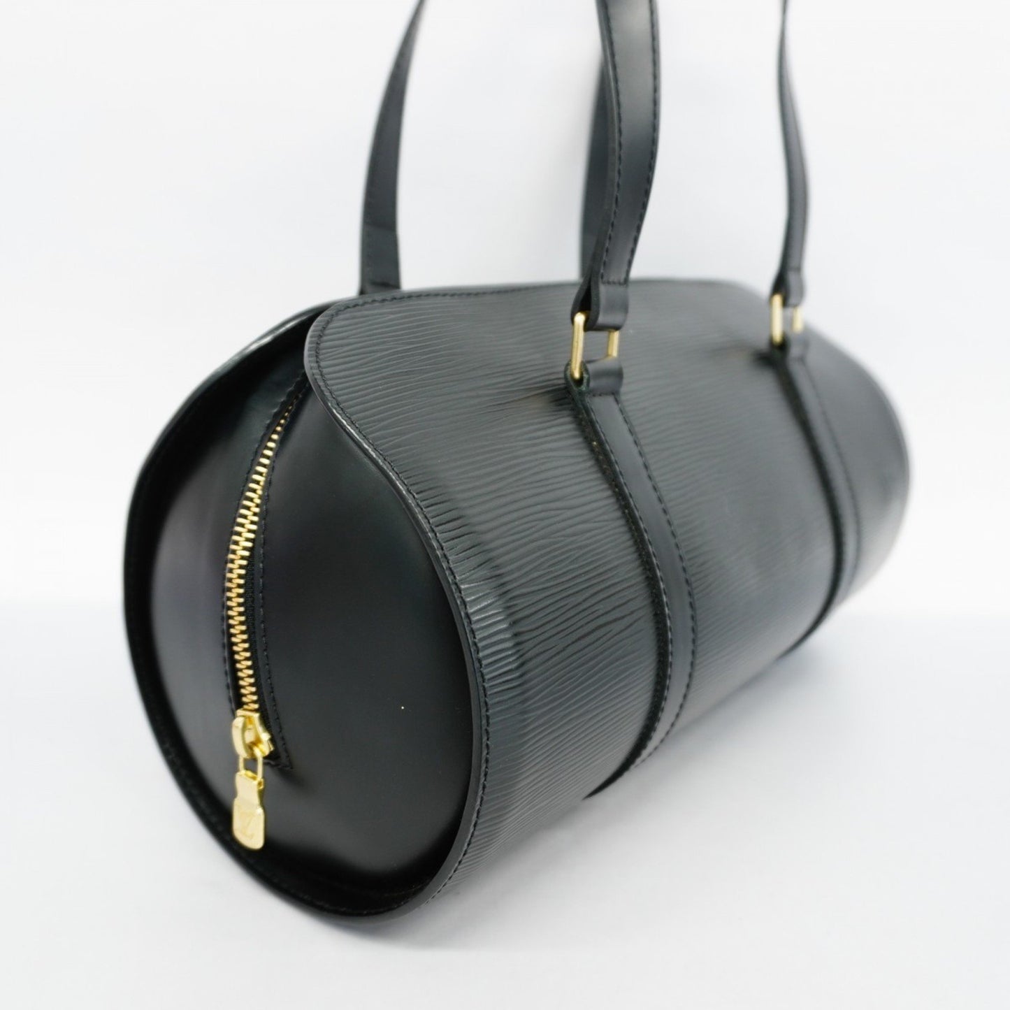 Louis Vuitton Soufflot, Black, Leather, handbag