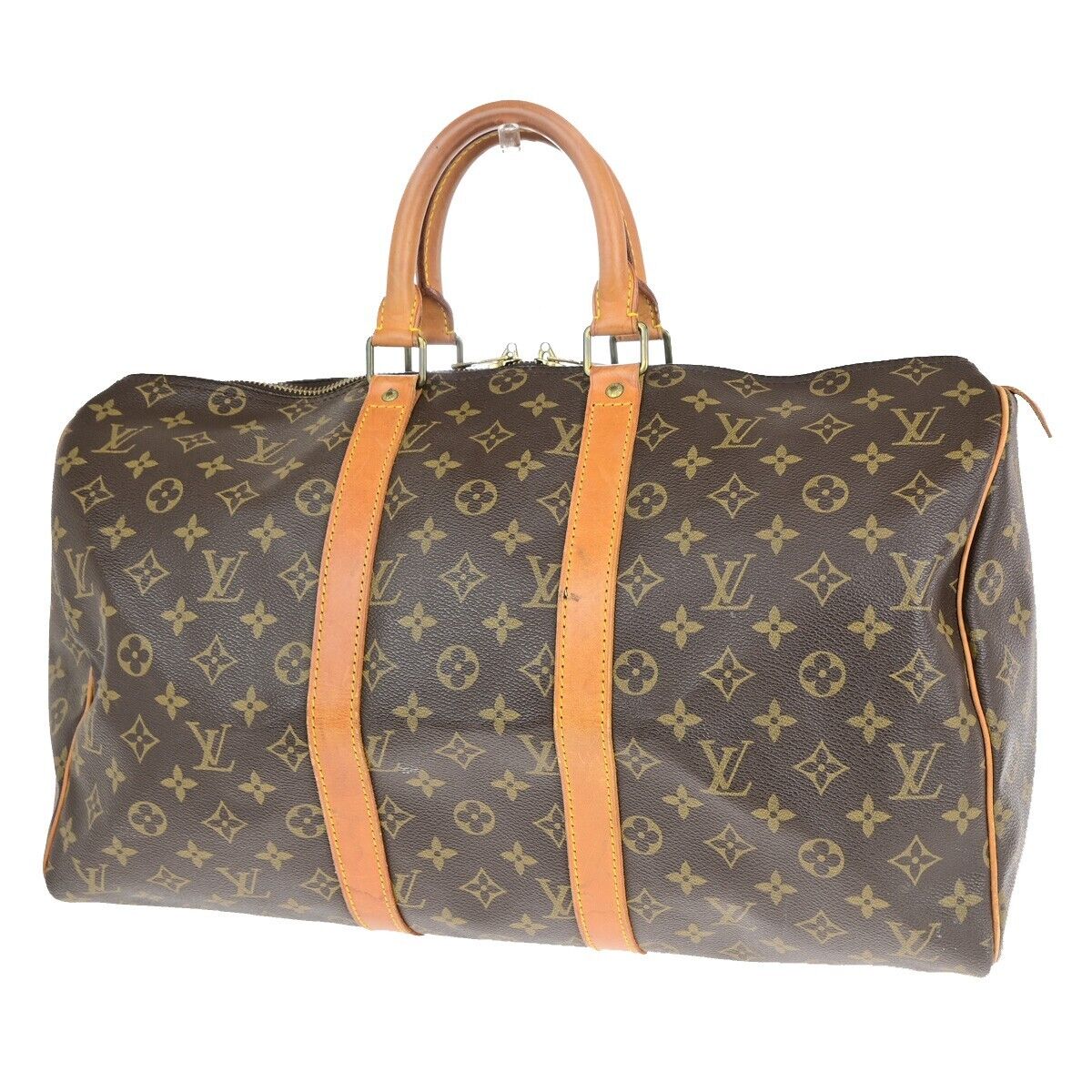 Louis Vuitton Keepall 45, Brown, Canvas, travel