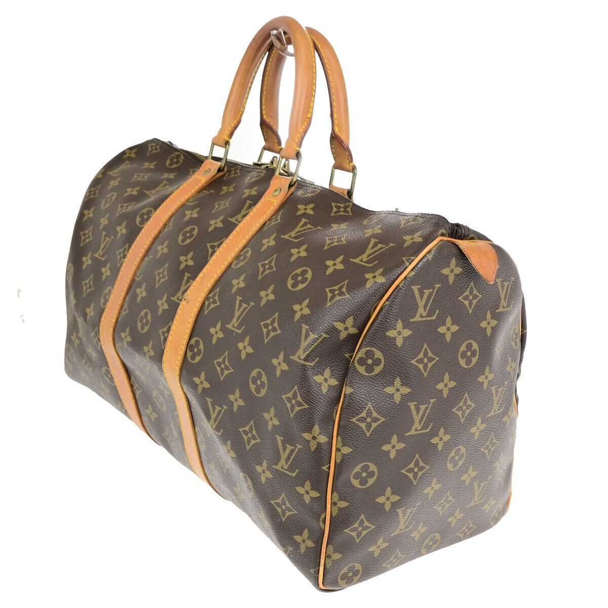 Louis Vuitton Keepall 45, Brown, Canvas, travel