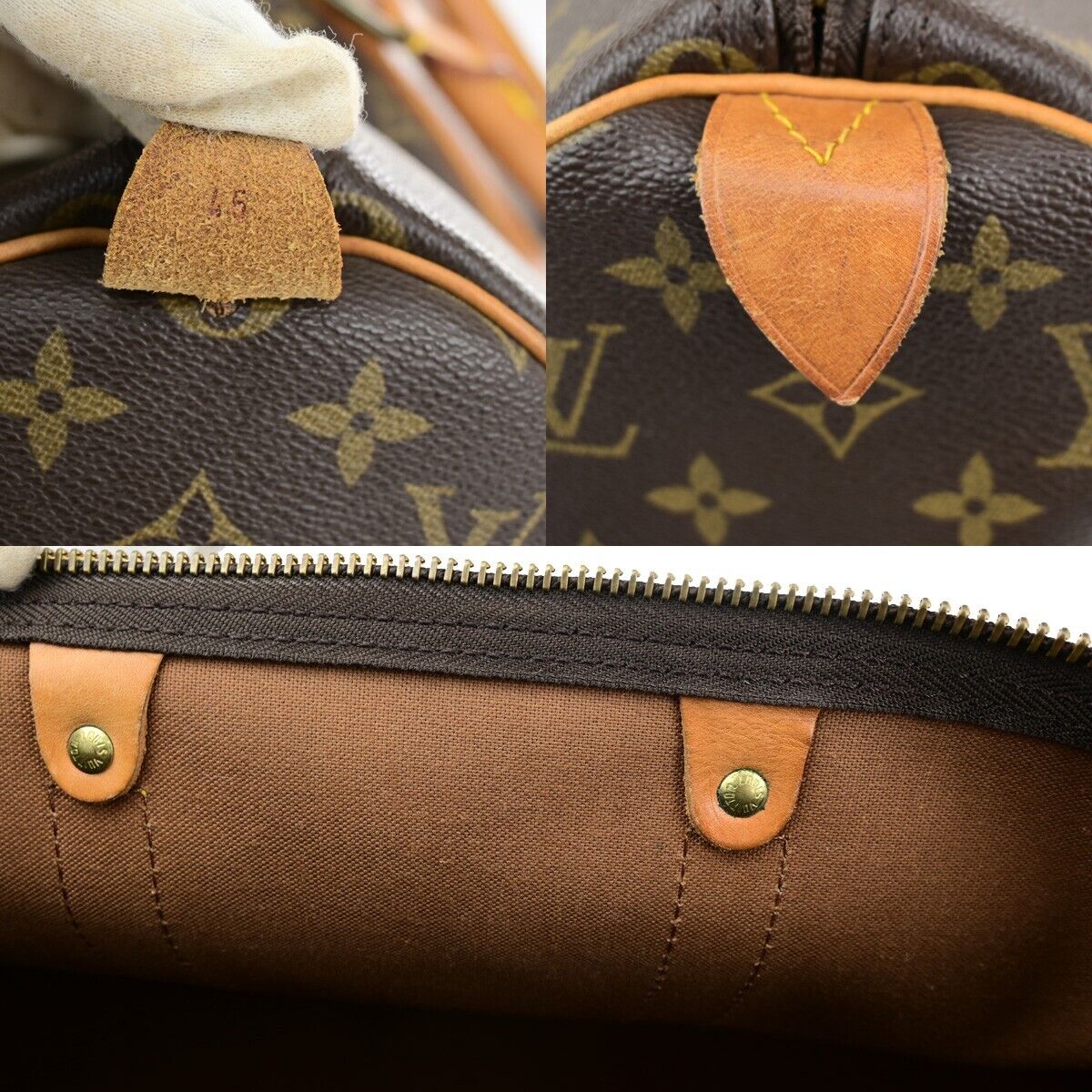 Louis Vuitton Keepall 45, Brown, Canvas, travel