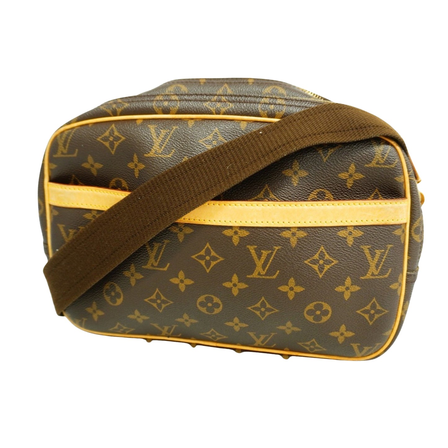 Louis Vuitton Reporter pm, Brown, Canvas, shoulder