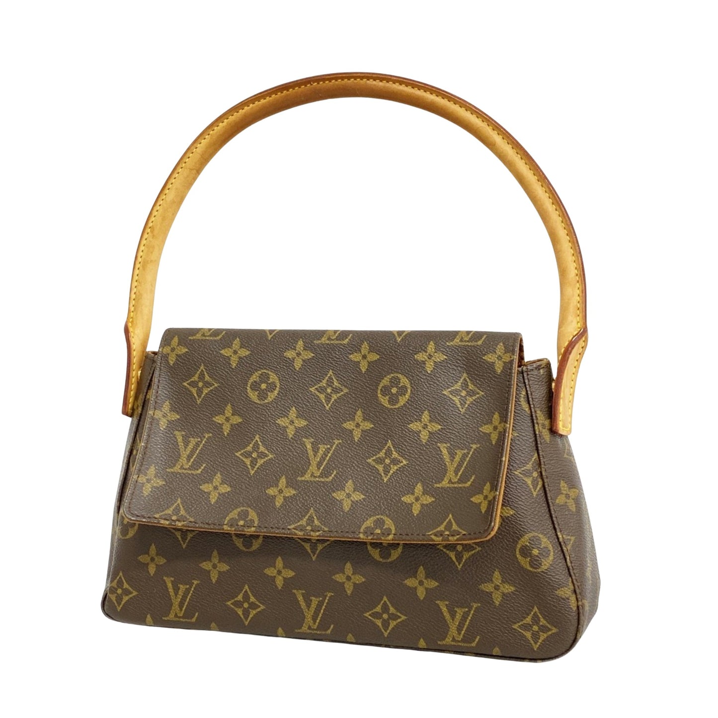 Louis Vuitton Mini looping, Brown, Canvas, shoulder