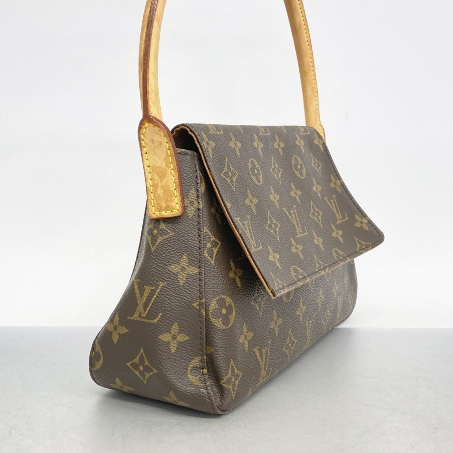 Louis Vuitton Mini looping, Brown, Canvas, shoulder