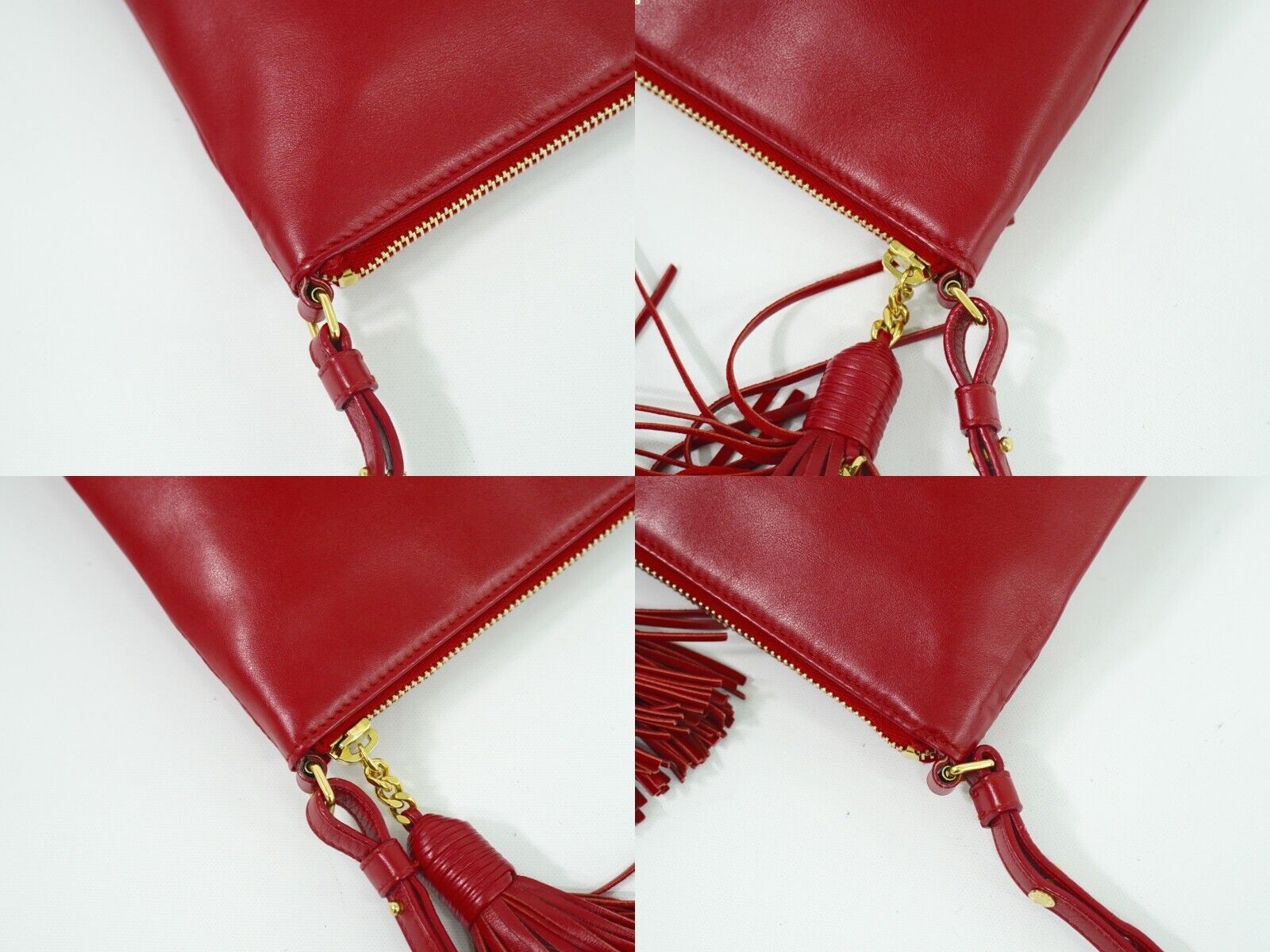 Saint Laurent, Red, Leather, shoulder