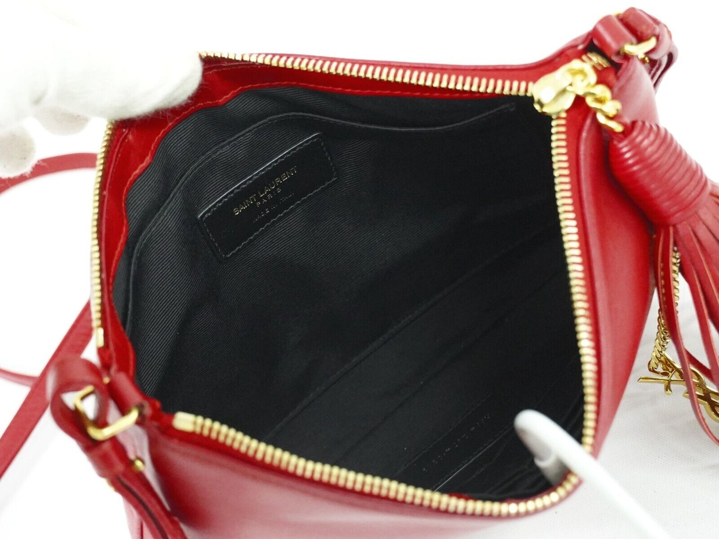 Saint Laurent, Red, Leather, shoulder