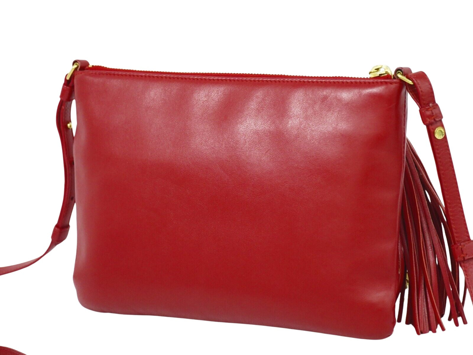 Saint Laurent, Red, Leather, shoulder