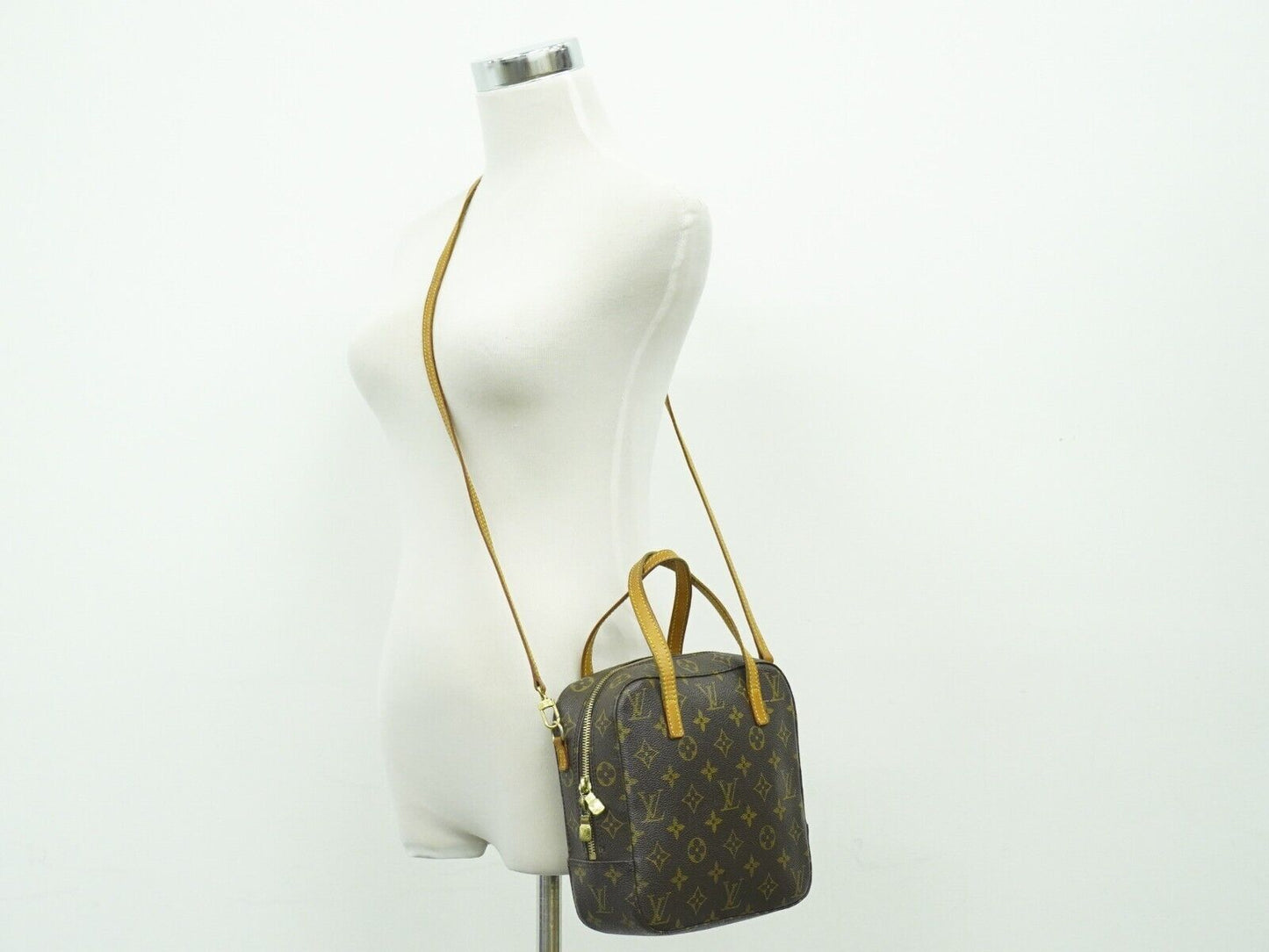 Louis Vuitton Spontini, Brown, Canvas, handbag