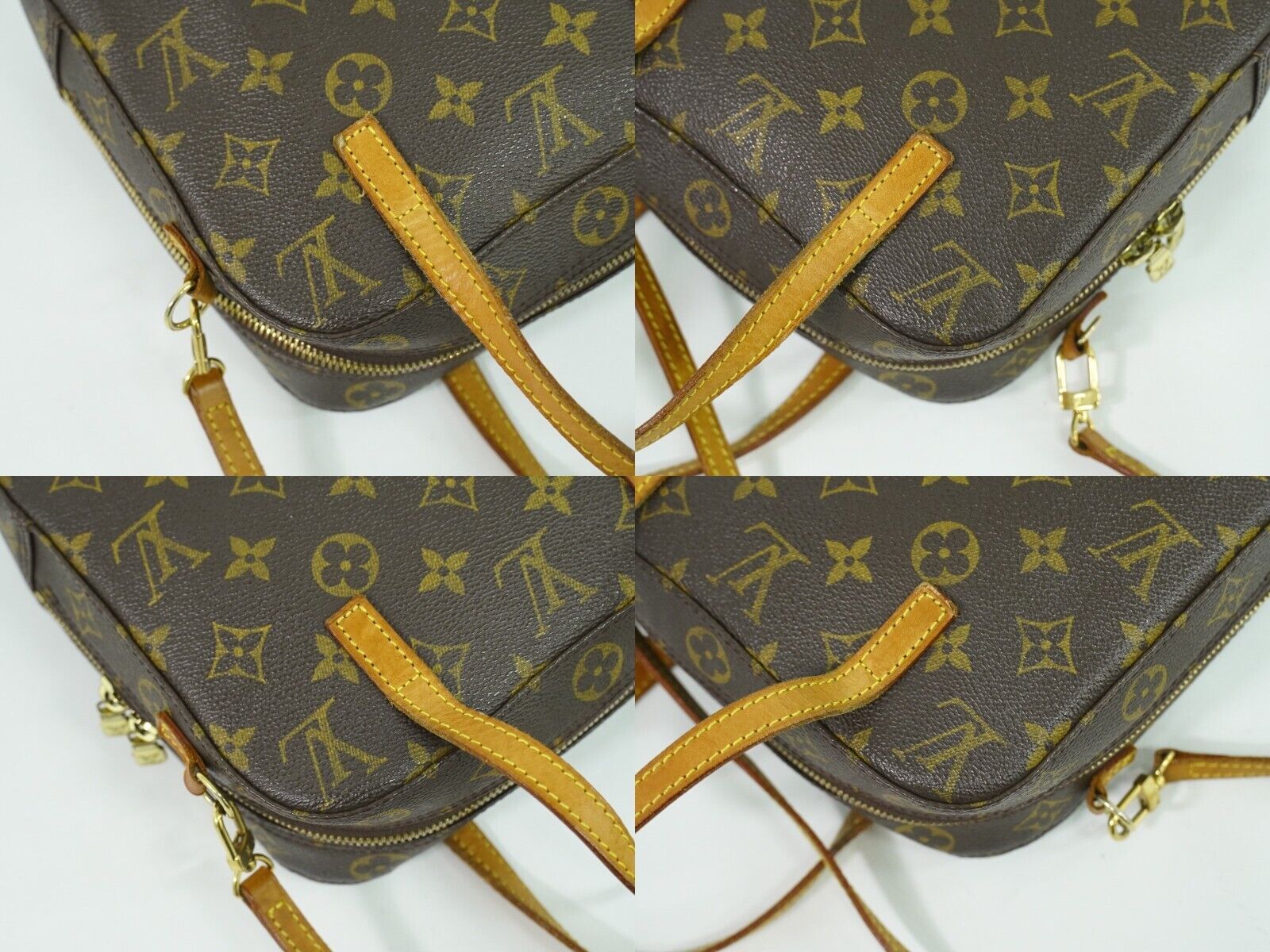 Louis Vuitton Spontini, Brown, Canvas, handbag