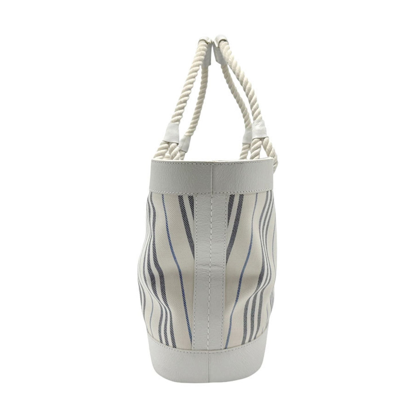 Burberry Stripe, White, Canvas, handbag