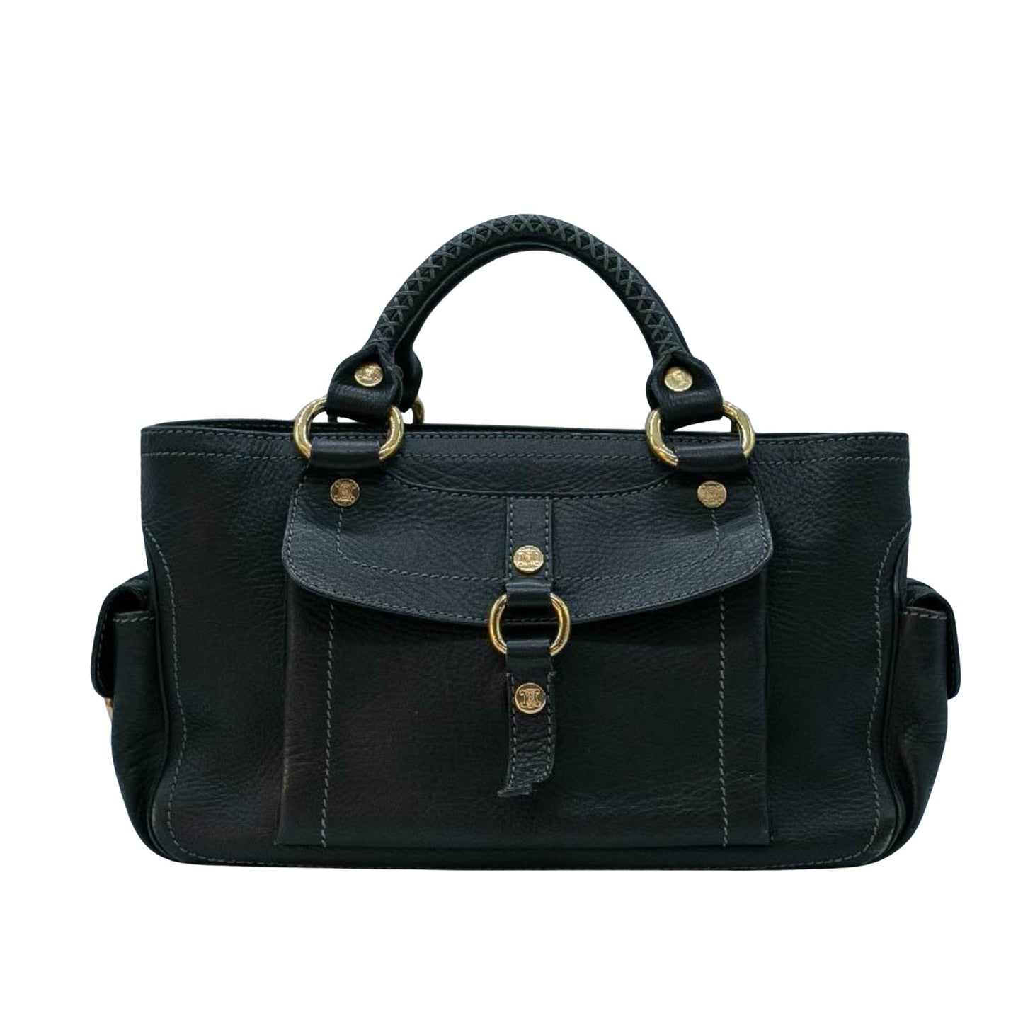 Céline Boogie, Black, Leather, handbag