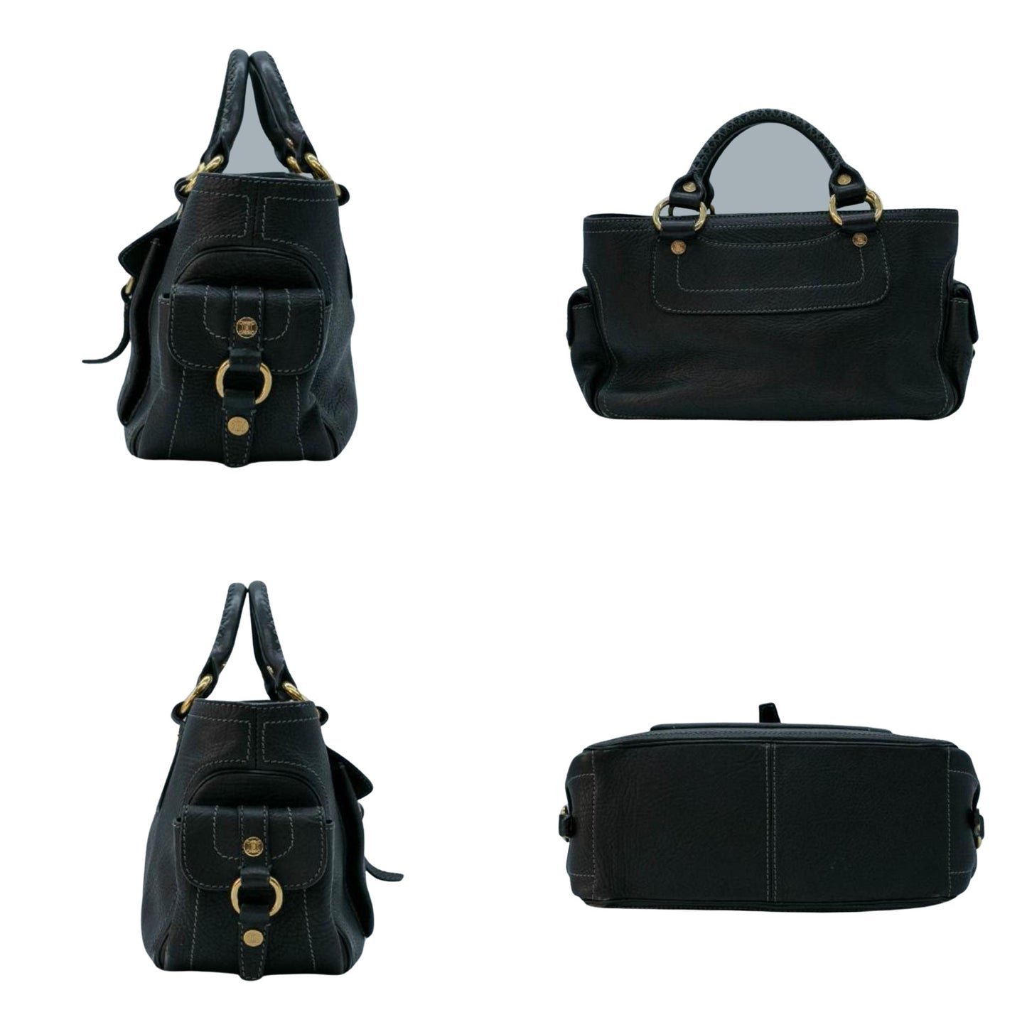 Céline Boogie, Black, Leather, handbag