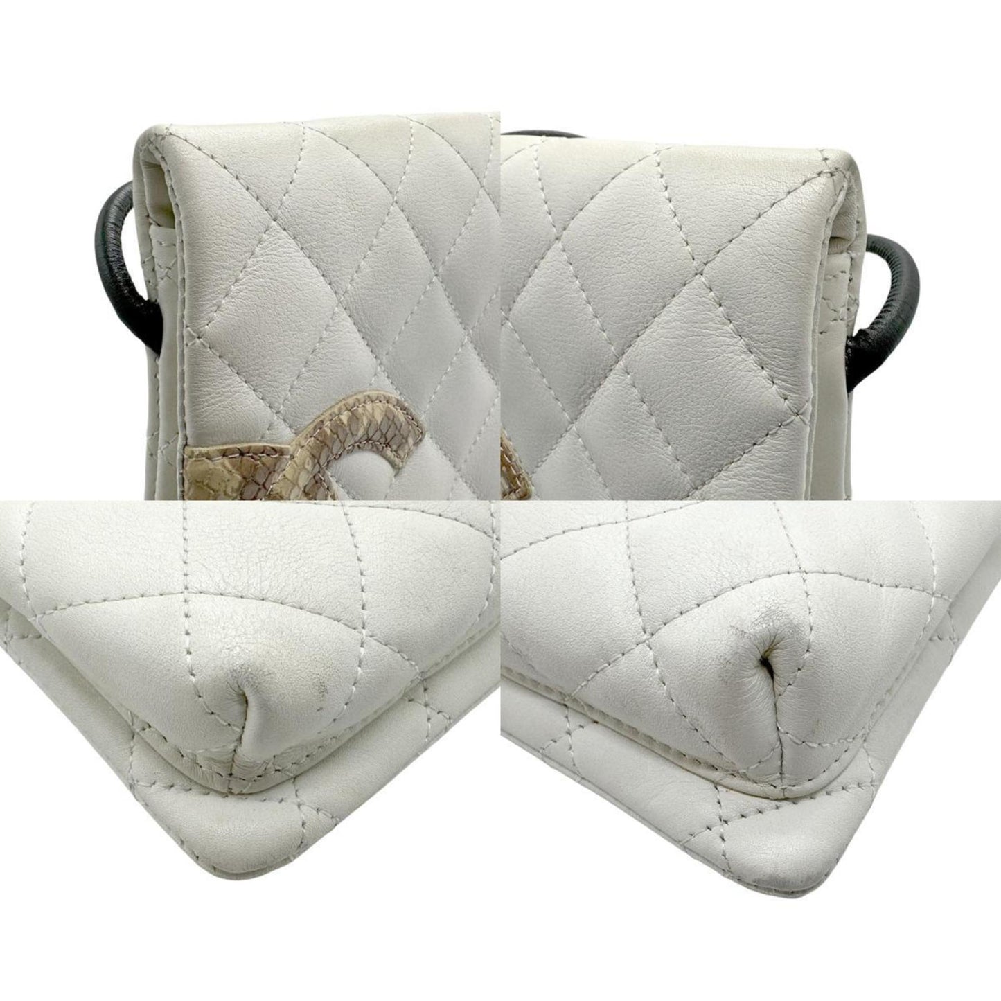 Chanel Cambon, White, Leather, shoulder