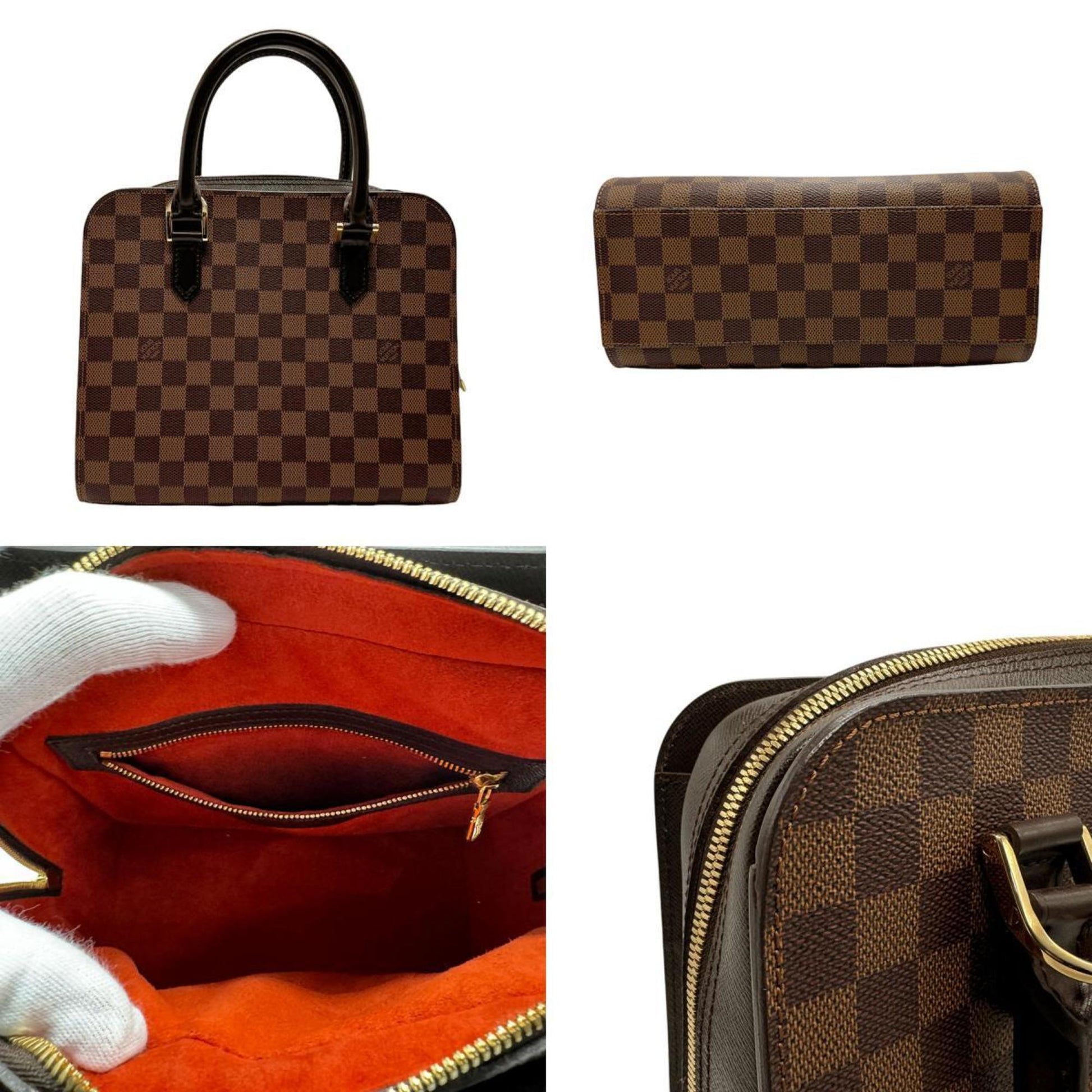 Louis Vuitton Triana, Brown, Canvas, handbag