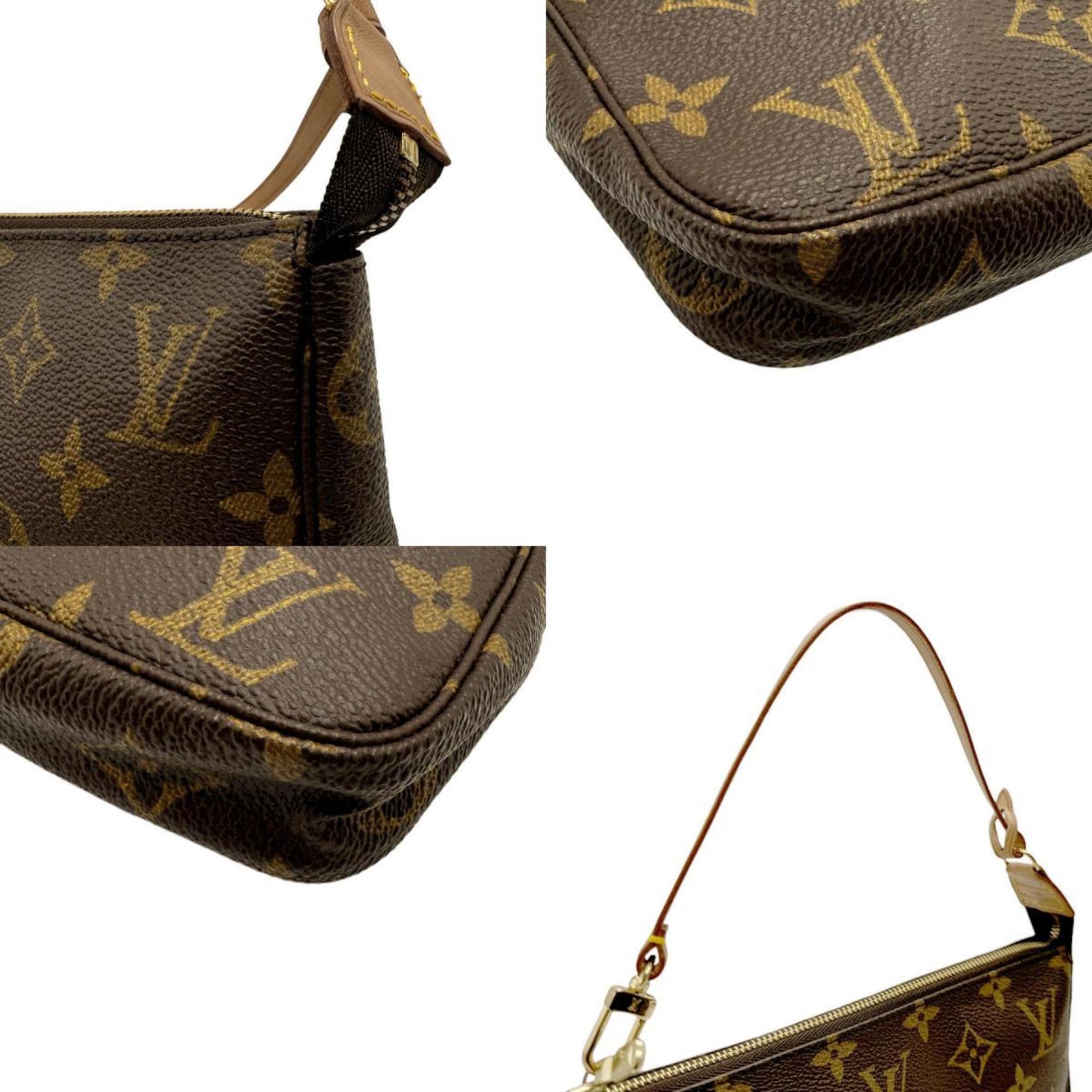 Louis Vuitton Pochette Accessoire, Brown, Canvas, clutch