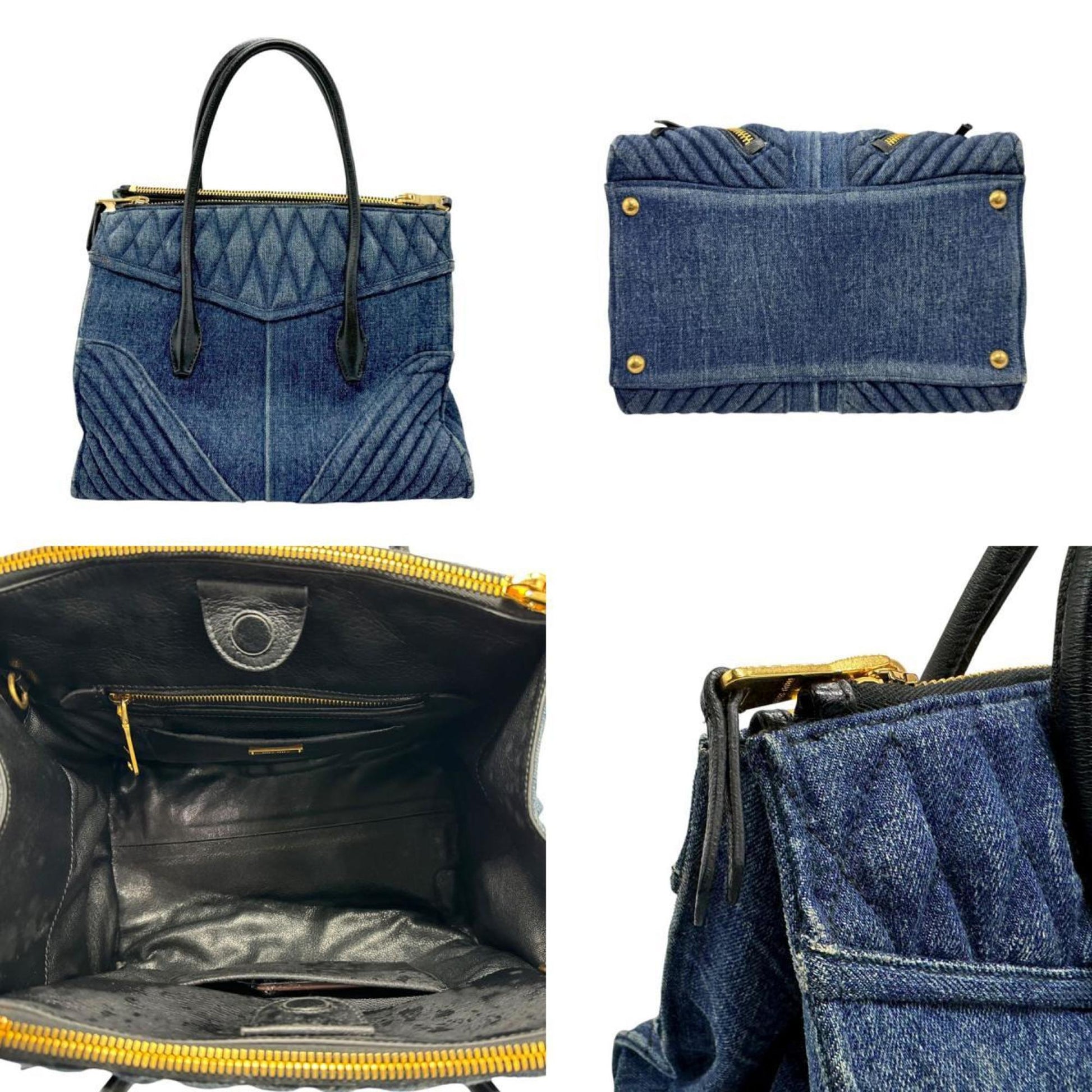 Miu Miu, Navy, Denim - Jeans, handbag