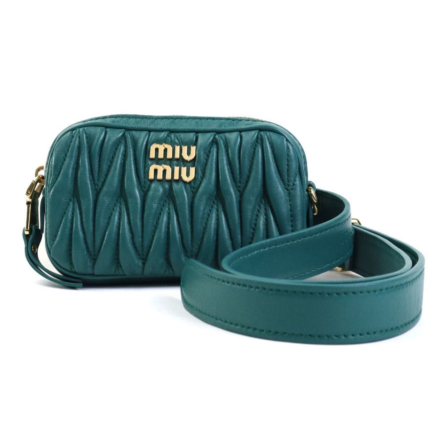 Miu Miu, Green, Leather, shoulder