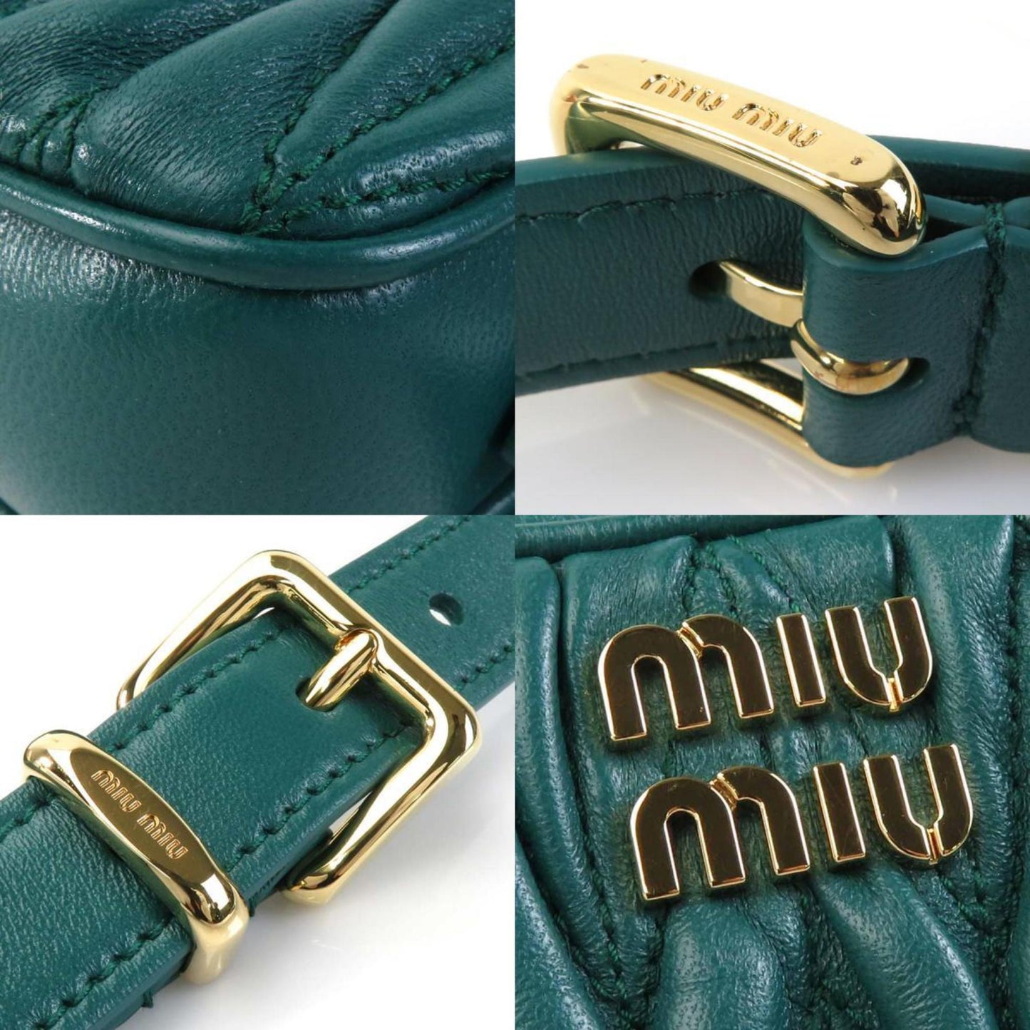 Miu Miu, Green, Leather, shoulder