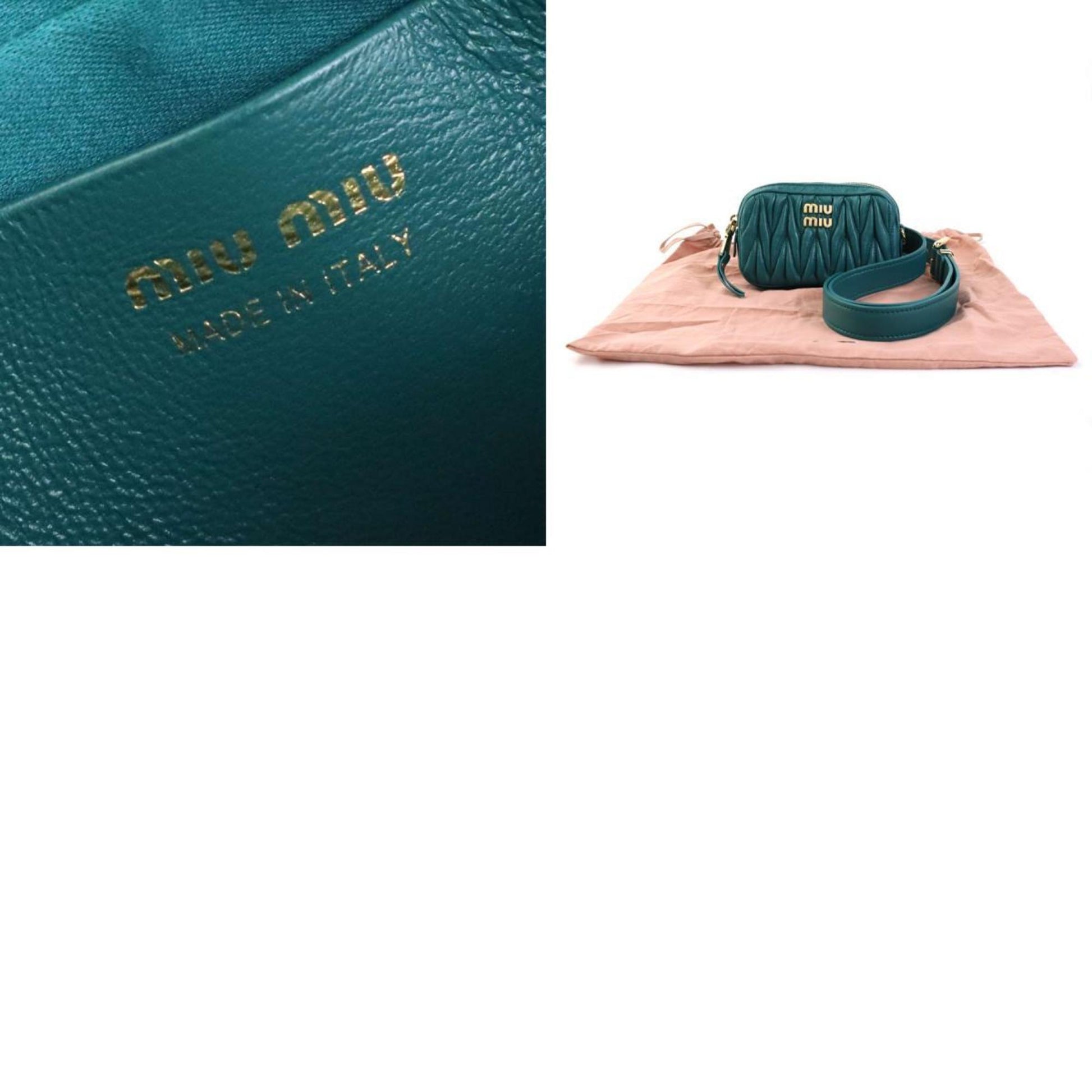 Miu Miu, Green, Leather, shoulder