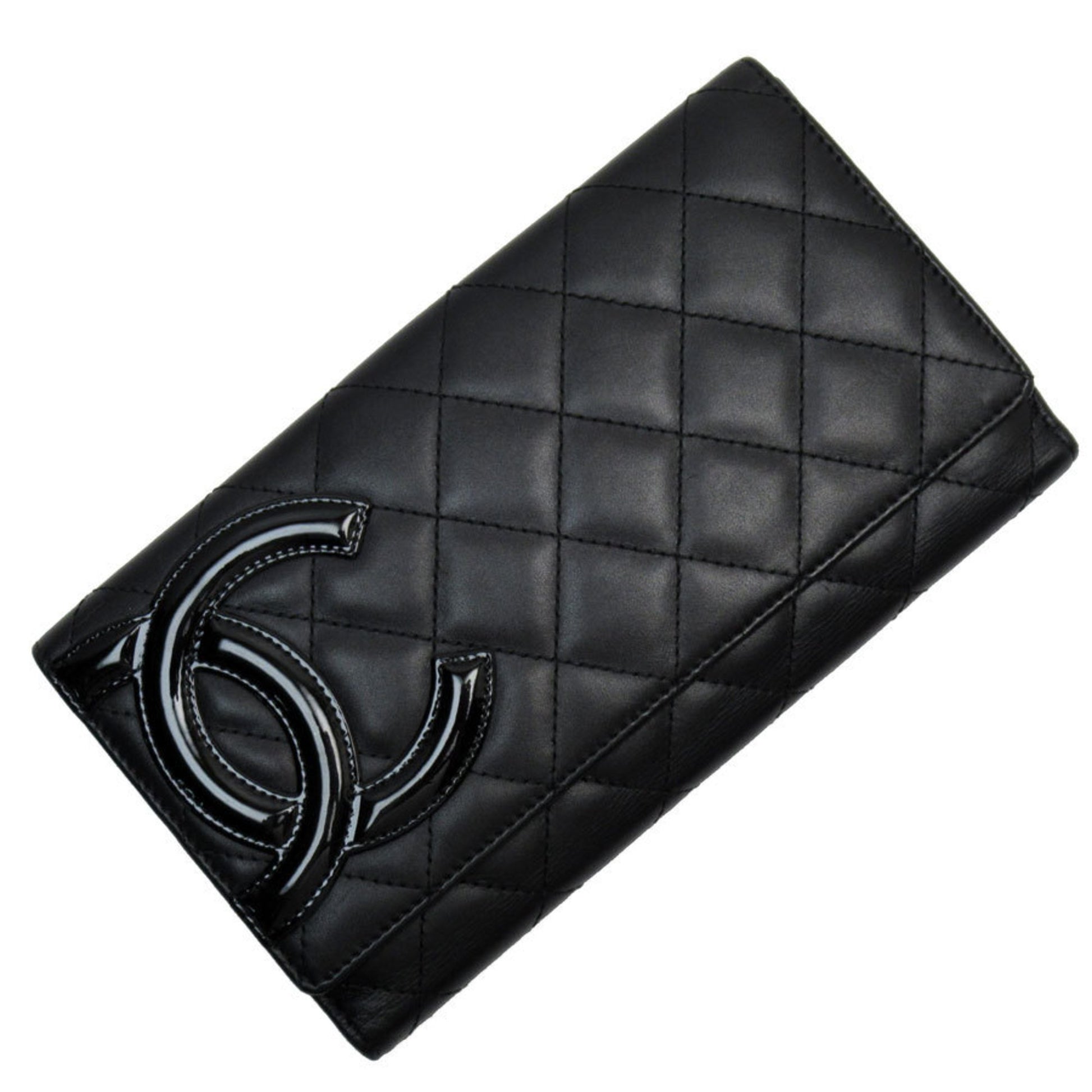 Chanel Cambon, Black, Leather, wallet