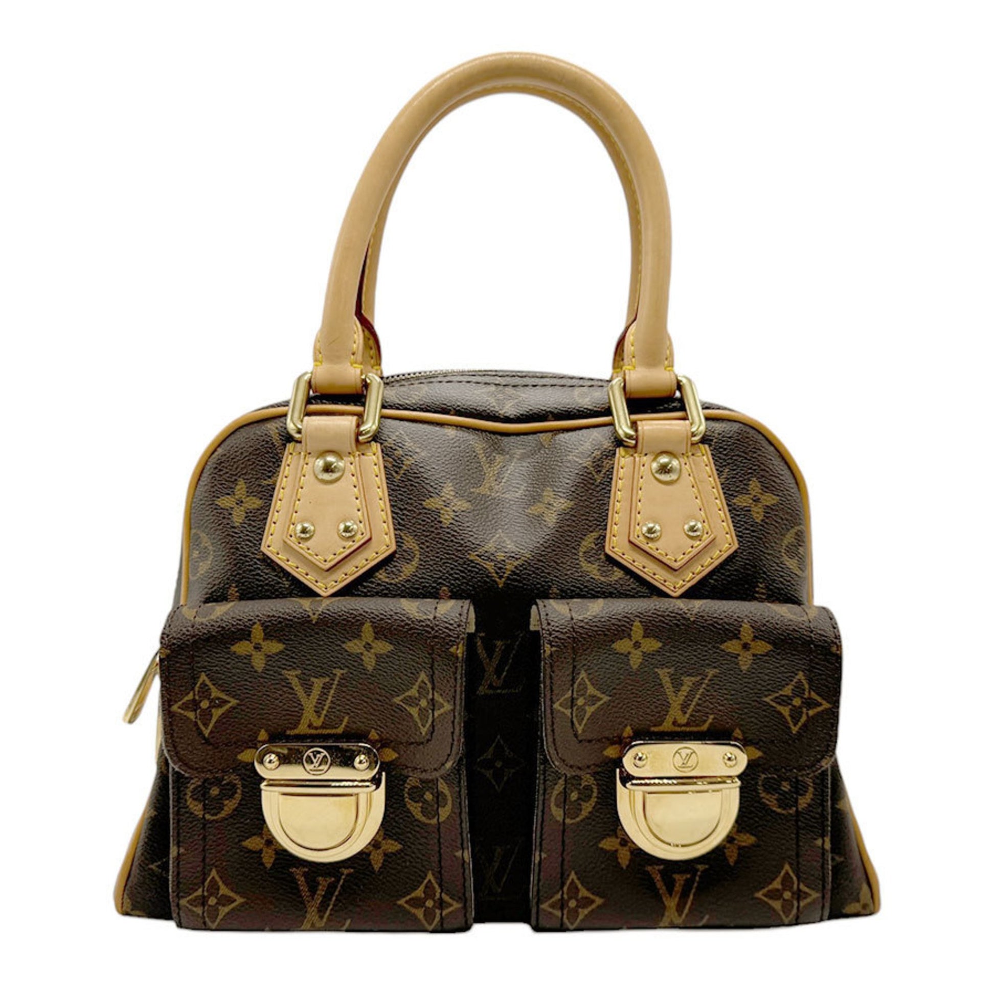 Louis Vuitton Manhattan PM, Brown, Canvas, handbag