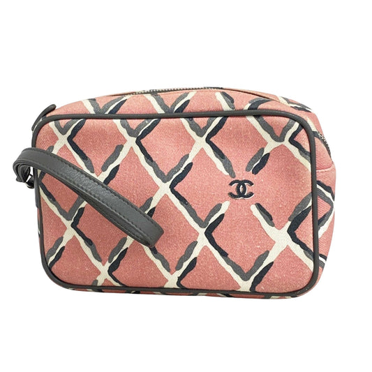 Chanel -, Pink, Canvas, clutch