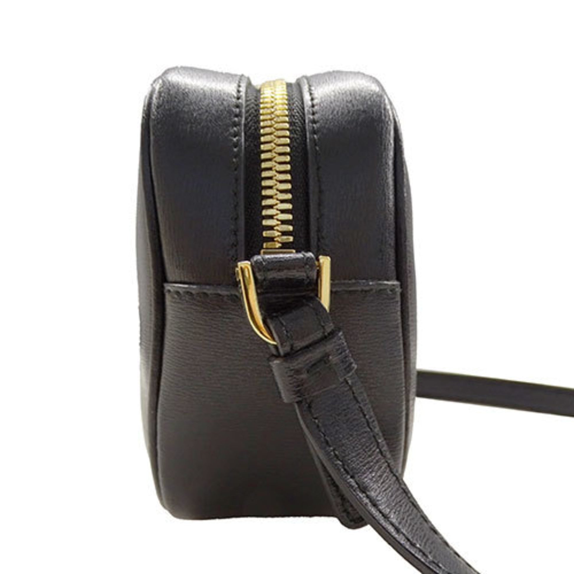 Salvatore Ferragamo Gancini, Black, Leather, shoulder