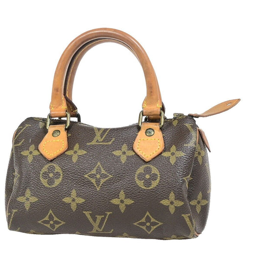 Louis Vuitton Mini speedy, Brown, Canvas, handbag