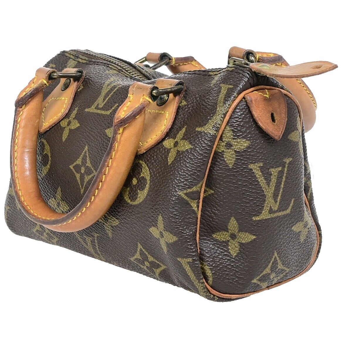 Louis Vuitton Mini speedy, Brown, Canvas, handbag