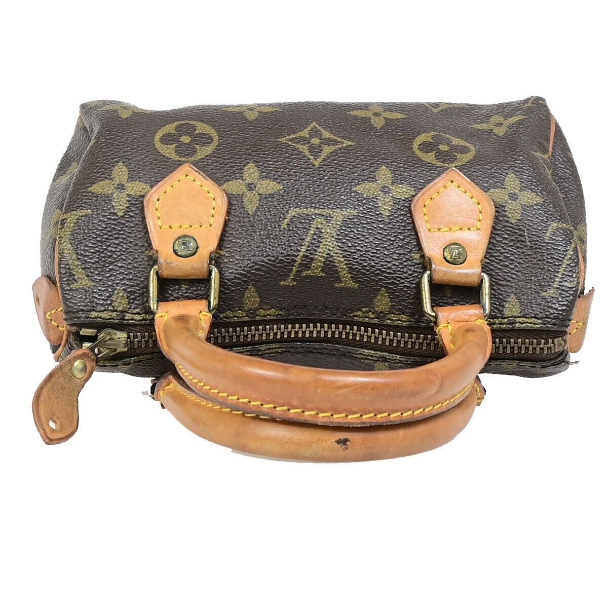 Louis Vuitton Mini speedy, Brown, Canvas, handbag