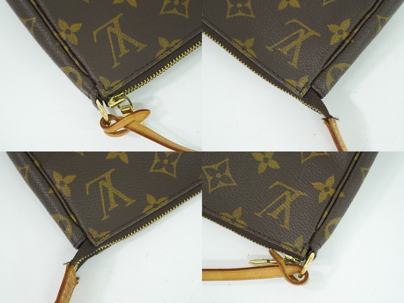 Louis Vuitton Pochette Accessoire, Brown, Canvas, handbag