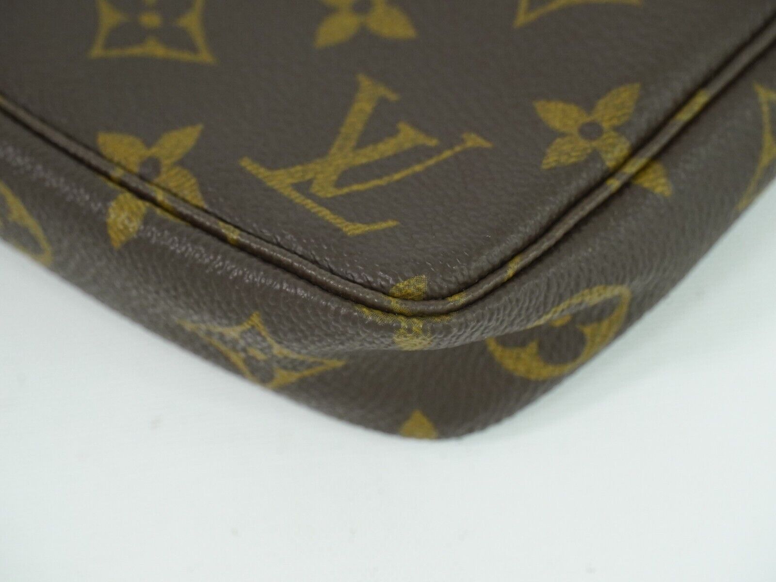 Louis Vuitton Pochette Accessoire, Brown, Canvas, handbag