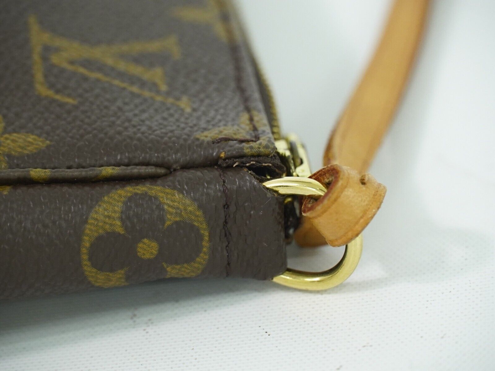 Louis Vuitton Pochette Accessoire, Brown, Canvas, handbag