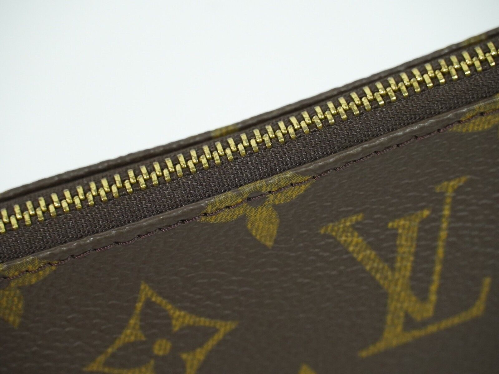 Louis Vuitton Pochette Accessoire, Brown, Canvas, handbag